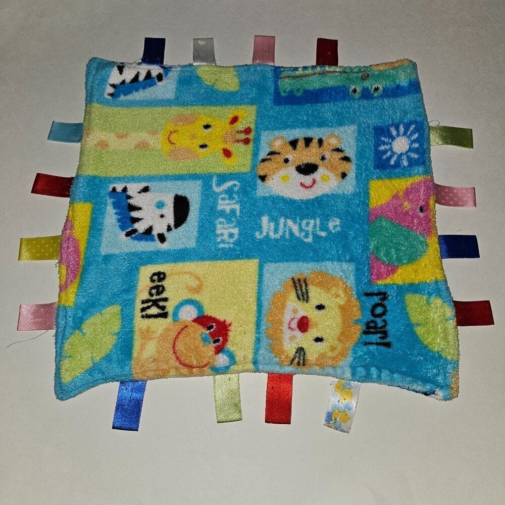 Jungle Safari Animal Lovey Ribbons Tags Handmade Giraffe Tiger Zebra Lion Monkey